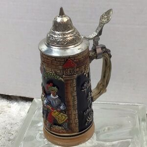 German beer Stein vintage pewter lid Egon Bay